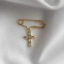 Cargar imagen en el visor de la galería, Pin Cruz Mosaico, Oro 14k