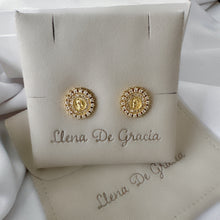 Load image into Gallery viewer, Aretes de Virgen de Guadalupe Oro 14K