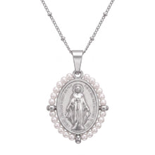 Load image into Gallery viewer, Cadena con medalla de la Virgen María en plata 925, de Llena de Gracia