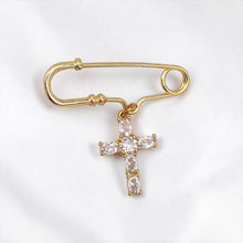 Cargar imagen en el visor de la galería, Pin Cruz Mosaico, Oro 14k