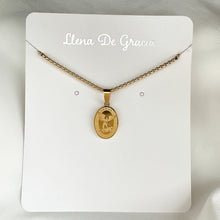 Cargar imagen en el visor de la galería, Cadena con Medalla de San Miguel Arcángel y Ángel de la Guarda en Baño de Oro 14k
