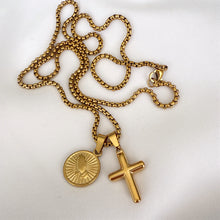 Cargar imagen en el visor de la galería, Cadena Cruz de Oración, Oro 14k