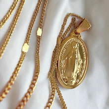 Cargar imagen en el visor de la galería, Cadena Virgen Medalla Milagrosa, Oro 18k