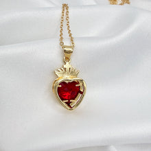Cargar imagen en el visor de la galería, Sagrado Corazón Cristal L , Oro 14k