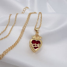 Cargar imagen en el visor de la galería, Sagrado Corazón Cristal L , Oro 14k
