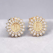 Load image into Gallery viewer, Aretes Guadalupitas, Oro 14K