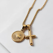 Cargar imagen en el visor de la galería, Cadena Cruz de Oración Oro 18k | Llena de Gracia Ecuador