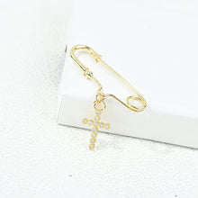 Cargar imagen en el visor de la galería, Pin Cruz, Oro 14k