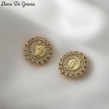 Load image into Gallery viewer, Aretes de Virgen de Guadalupe Oro 14K