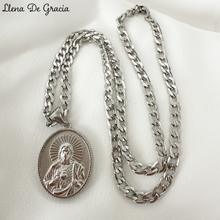 Cargar imagen en el visor de la galería, Cadena Jesús del Sagrado Corazón - Plata Esterlina