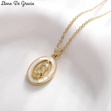 Cargar imagen en el visor de la galería, Cadena Virgen de Guadalupe Mosaico, Oro 14k