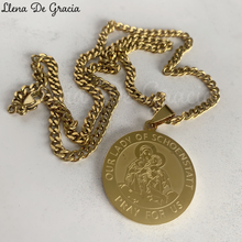 Load image into Gallery viewer, Cadena con Medalla Italiana de la Virgen de Schoenstatt en Plata y Oro 18k