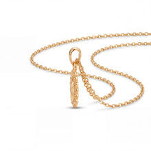 Load image into Gallery viewer, Cadena Llena de Gracia laminada en oro 14k con dije de la Virgen de la Medalla Milagrosa en filigrana