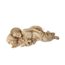 Load image into Gallery viewer, Llena de Gracia ivory resin Sleeping Saint Joseph statue, 22cm long, featuring detailed robes and halo design.