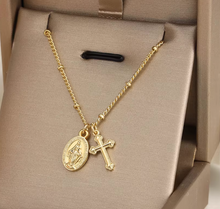 Load image into Gallery viewer, Virgen Maria y Cruz, Oro 18k
