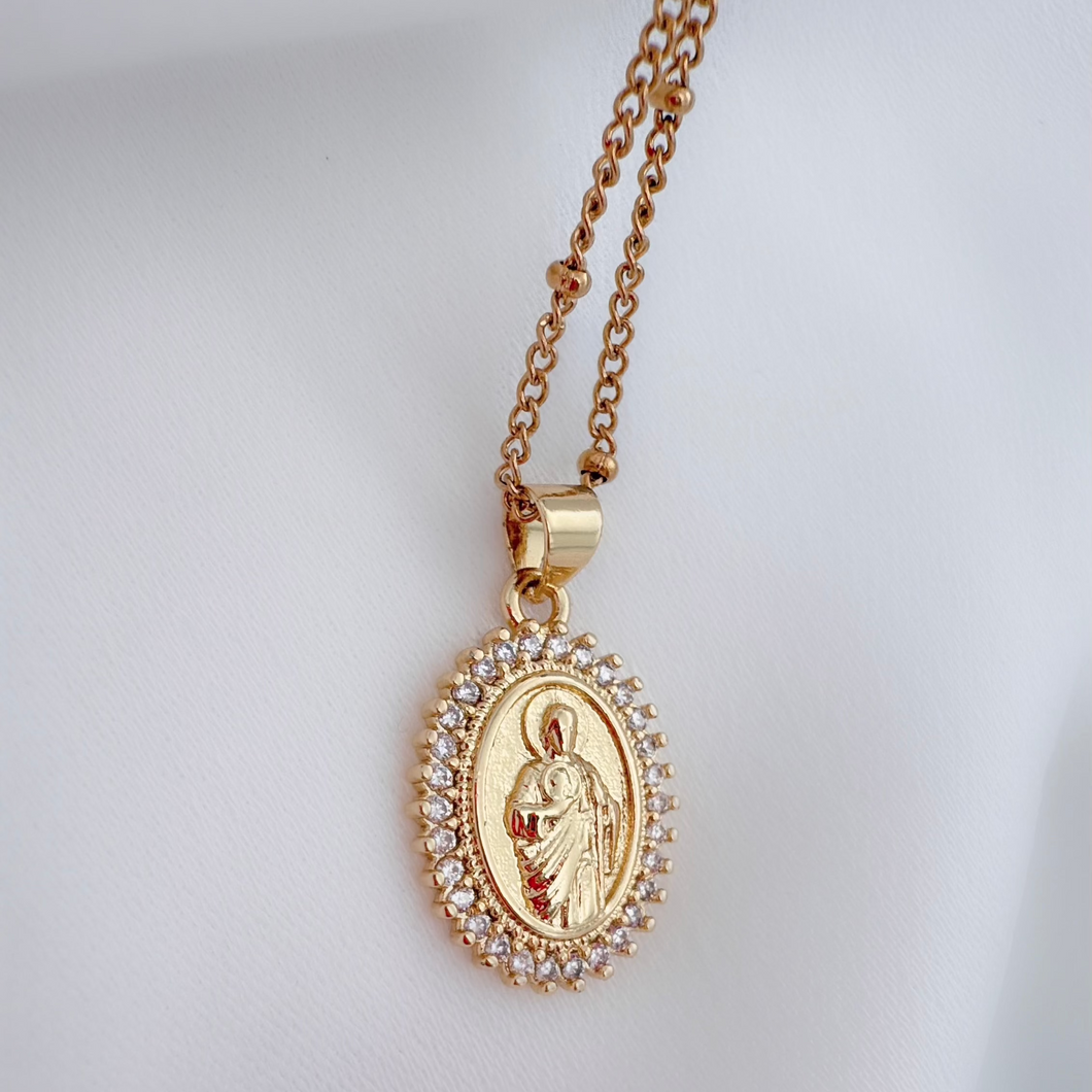 Cadena  San Judas Tadeo, Oro 14k