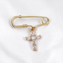 Cargar imagen en el visor de la galería, Pin Cruz Mosaico, Oro 14k
