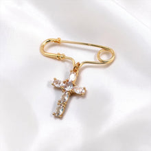 Cargar imagen en el visor de la galería, Pin Cruz Mosaico, Oro 14k
