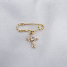 Cargar imagen en el visor de la galería, Pin Cruz Mosaico, Oro 14k
