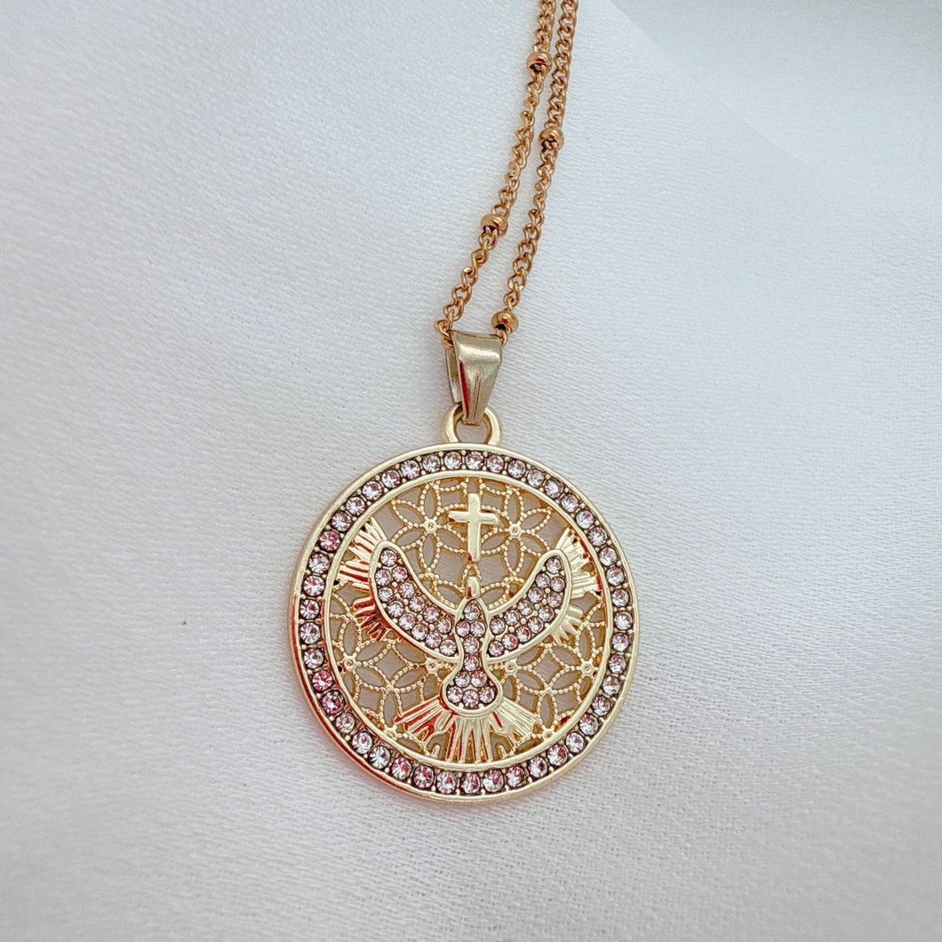Cadena con dije Espíritu Santo, Mini cristales