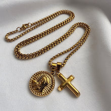 Cargar imagen en el visor de la galería, Cadena Cruz de Maria, Oro 14k
