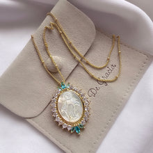 Cargar imagen en el visor de la galería, Virgen Maria Milagrosa, Turquesa Oro 18k
