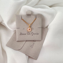 Cargar imagen en el visor de la galería, Cadena con mini cruz circular, Oro 14k
