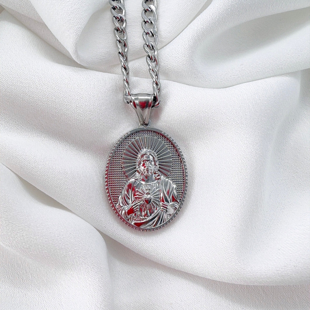 Cadena Jesús del Sagrado Corazón - Plata Esterlina