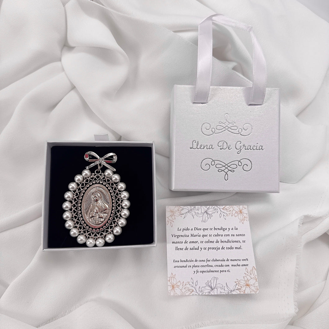 Bendición de Cuna - Pin de Virgen de Guadalupe Plata
