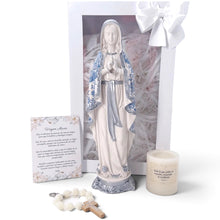 Load image into Gallery viewer, Virgen de Lourdes Lirio, figura religiosa pintada a mano | Llena de Gracia Ecuador

