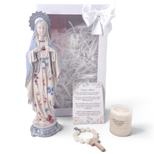 Load image into Gallery viewer, Virgen del Inmaculado Corazón, figura religiosa pintada a mano | Llena de Gracia Ecuador

