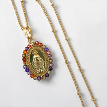 Cargar imagen en el visor de la galería, Virgen Maria Milagrosa, Oro 18k y Cristales
