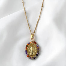 Cargar imagen en el visor de la galería, Virgen Maria Milagrosa, Oro 18k y Cristales
