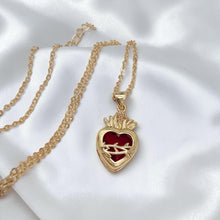 Cargar imagen en el visor de la galería, Sagrado Corazón  Cristal chunky , Oro 14k

