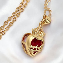 Cargar imagen en el visor de la galería, Sagrado Corazón  Cristal chunky , Oro 14k
