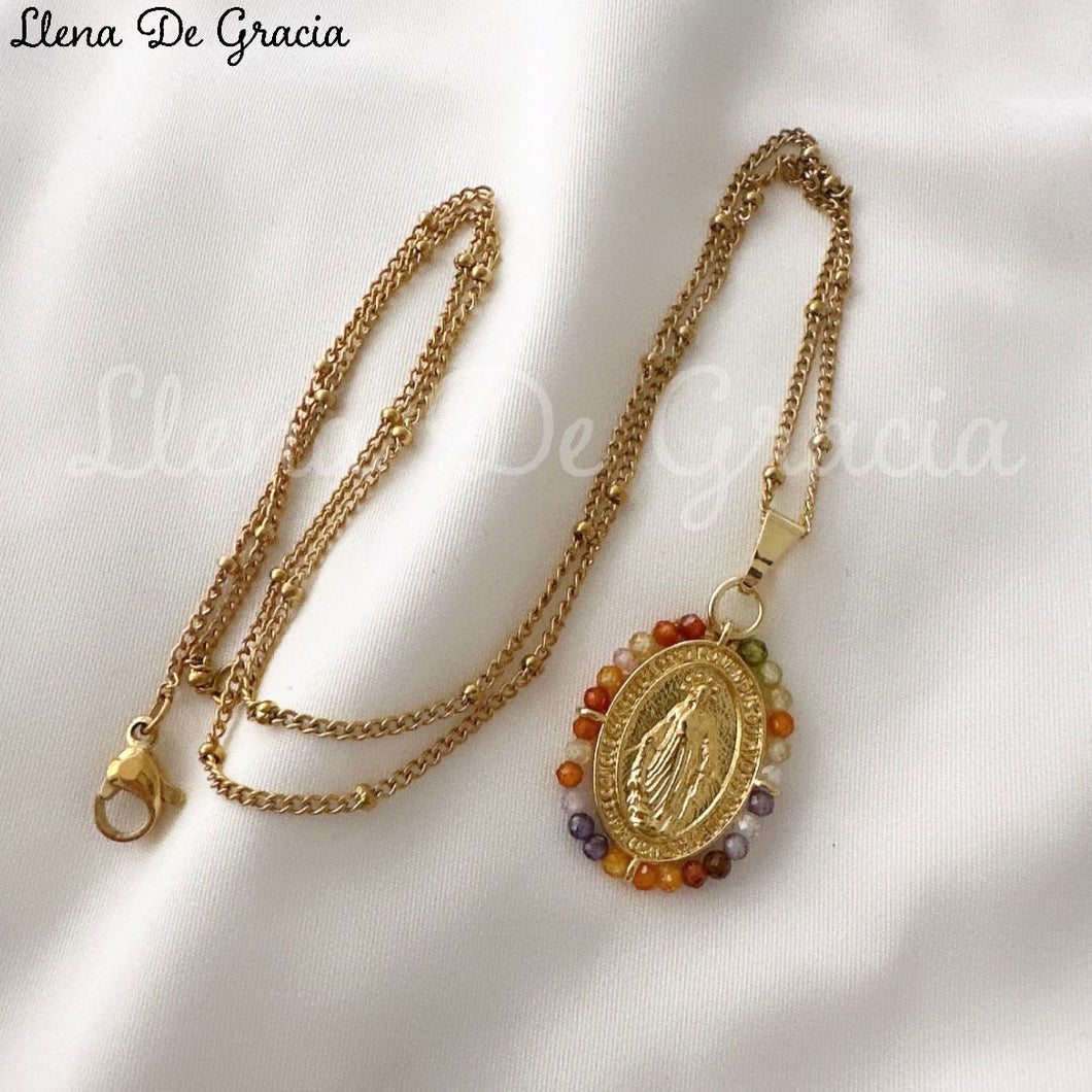 Cadena con dije Virgen Maria Oro