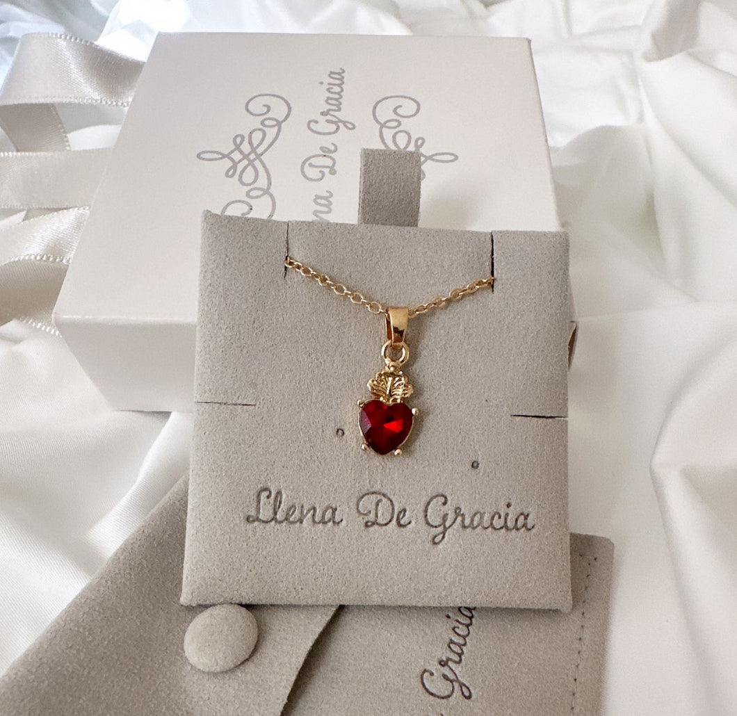 Cadena con dije Cristal del Sagrado Corazón
