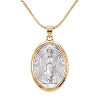 Cargar imagen en el visor de la galería, Cadena con medallón de la Virgen de Fátima en plata 925, de Llena de Gracia
