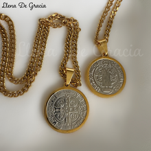 Load image into Gallery viewer, Medallón San Benito, Plata y Oro 14k
