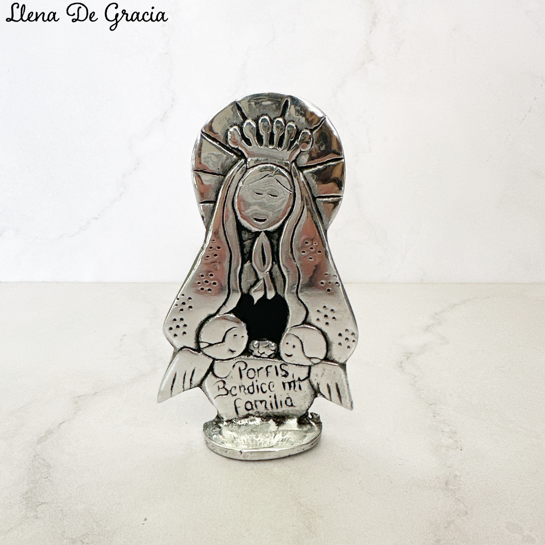 Virgencita en peltre 15 cm