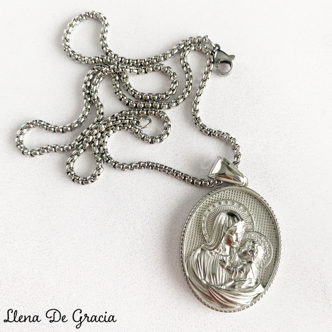 Medalla italiana Virgen con el Niño