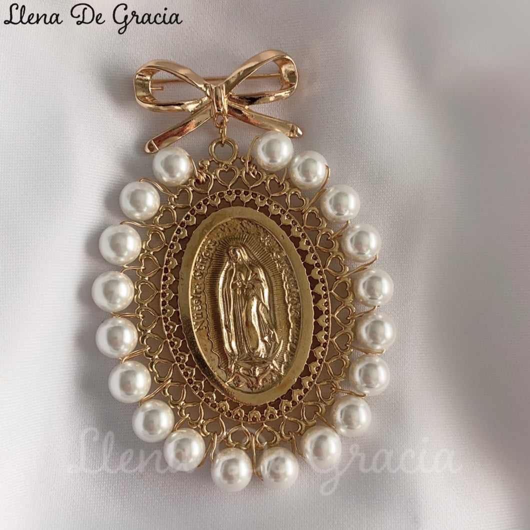 Bendición de Cuna - Pin de Virgen de Guadalupe Oro 14k