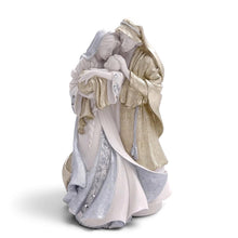 Load image into Gallery viewer, Figura de la Sagrada Familia Llena de Gracia en resina marfil, pintada a mano con detalles en pedrería artesanal.
